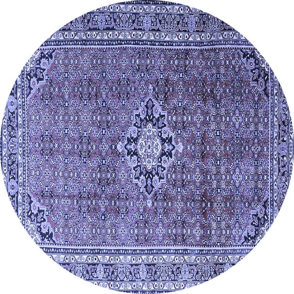 Ahgly Company Machine Washable Indoor Round Persian Blue Traditional Area Rugs, 5' Round
