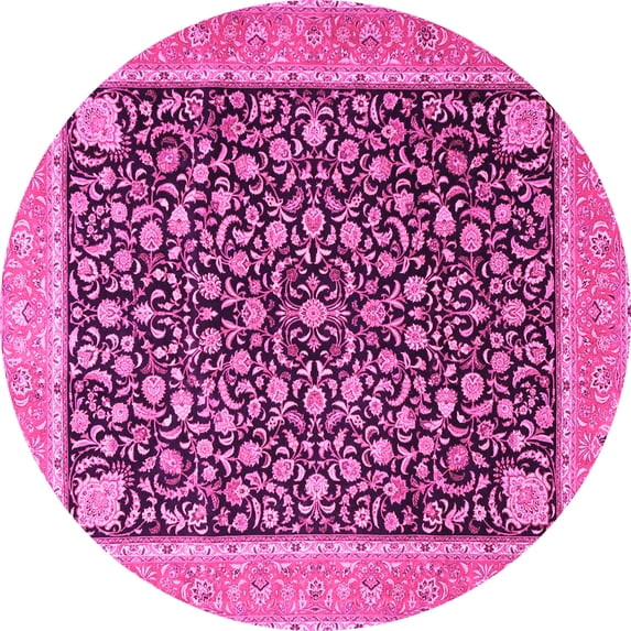 Ahgly Company Indoor Round Persian Pink Traditional Area Rugs, 8' Round