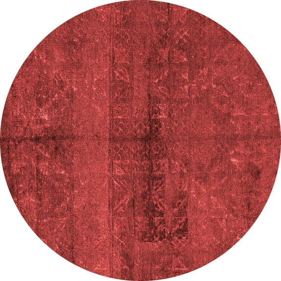 Ahgly Company Machine Washable Indoor Round Persian Red Bohemian Area Rugs, 3' Round
