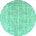 thumbnail image 1 of Ahgly Company Machine Washable Indoor Round Persian Turquoise Blue Traditional Area Rugs, 3' Round, 1 of 4
