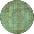 thumbnail image 1 of Ahgly Company Machine Washable Indoor Round Persian Turquoise Blue Traditional Area Rugs, 6' Round, 1 of 4