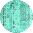 thumbnail image 1 of Ahgly Company Machine Washable Indoor Round Persian Turquoise Blue Traditional Area Rugs, 6' Round, 1 of 4