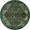 thumbnail image 1 of Ahgly Company Machine Washable Indoor Round Persian Turquoise Blue Traditional Area Rugs, 7' Round, 1 of 4