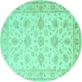 thumbnail image 1 of Ahgly Company Machine Washable Indoor Round Persian Turquoise Blue Traditional Area Rugs, 7' Round, 1 of 4