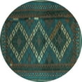 thumbnail image 1 of Ahgly Company Machine Washable Indoor Round Persian Turquoise Blue Traditional Area Rugs, 8' Round, 1 of 4