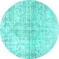 thumbnail image 1 of Ahgly Company Machine Washable Indoor Round Persian Turquoise Blue Traditional Area Rugs, 8' Round, 1 of 4