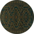 thumbnail image 1 of Ahgly Company Machine Washable Indoor Round Persian Turquoise Blue Traditional Area Rugs, 8' Round, 1 of 4