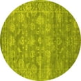 thumbnail image 1 of Ahgly Company Machine Washable Indoor Round Persian Yellow Bohemian Area Rugs, 4' Round, 1 of 4