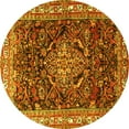thumbnail image 1 of Ahgly Company Machine Washable Indoor Round Persian Yellow Traditional Area Rugs, 3' Round, 1 of 4