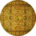 thumbnail image 1 of Ahgly Company Machine Washable Indoor Round Persian Yellow Traditional Area Rugs, 3' Round, 1 of 4