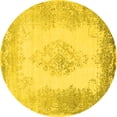 thumbnail image 1 of Ahgly Company Machine Washable Indoor Round Persian Yellow Traditional Area Rugs, 3' Round, 1 of 4