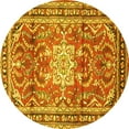 thumbnail image 1 of Ahgly Company Machine Washable Indoor Round Persian Yellow Traditional Area Rugs, 3' Round, 1 of 4