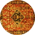thumbnail image 1 of Ahgly Company Machine Washable Indoor Round Persian Yellow Traditional Area Rugs, 3' Round, 1 of 4