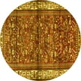 thumbnail image 1 of Ahgly Company Machine Washable Indoor Round Persian Yellow Traditional Area Rugs, 4' Round, 1 of 4