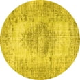 thumbnail image 1 of Ahgly Company Machine Washable Indoor Round Persian Yellow Traditional Area Rugs, 4' Round, 1 of 4