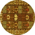 thumbnail image 1 of Ahgly Company Machine Washable Indoor Round Persian Yellow Traditional Area Rugs, 4' Round, 1 of 4