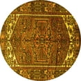 thumbnail image 1 of Ahgly Company Machine Washable Indoor Round Persian Yellow Traditional Area Rugs, 4' Round, 1 of 4