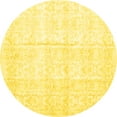 thumbnail image 1 of Ahgly Company Machine Washable Indoor Round Persian Yellow Traditional Area Rugs, 5' Round, 1 of 4