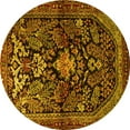 thumbnail image 1 of Ahgly Company Machine Washable Indoor Round Persian Yellow Traditional Area Rugs, 5' Round, 1 of 4