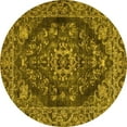 thumbnail image 1 of Ahgly Company Machine Washable Indoor Round Persian Yellow Traditional Area Rugs, 5' Round, 1 of 4