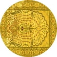 thumbnail image 1 of Ahgly Company Machine Washable Indoor Round Persian Yellow Traditional Area Rugs, 5' Round, 1 of 4
