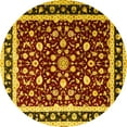 thumbnail image 1 of Ahgly Company Machine Washable Indoor Round Persian Yellow Traditional Area Rugs, 6' Round, 1 of 4