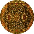 thumbnail image 1 of Ahgly Company Machine Washable Indoor Round Persian Yellow Traditional Area Rugs, 6' Round, 1 of 4