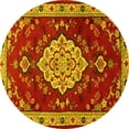 thumbnail image 1 of Ahgly Company Machine Washable Indoor Round Persian Yellow Traditional Area Rugs, 7' Round, 1 of 4