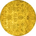 thumbnail image 1 of Ahgly Company Machine Washable Indoor Round Persian Yellow Traditional Area Rugs, 8' Round, 1 of 4