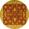 thumbnail image 1 of Ahgly Company Machine Washable Indoor Round Persian Yellow Traditional Area Rugs, 8' Round, 1 of 4