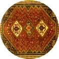 thumbnail image 1 of Ahgly Company Machine Washable Indoor Round Persian Yellow Traditional Area Rugs, 8' Round, 1 of 4