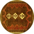 thumbnail image 1 of Ahgly Company Machine Washable Indoor Round Persian Yellow Traditional Area Rugs, 8' Round, 1 of 4