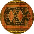 thumbnail image 1 of Ahgly Company Machine Washable Indoor Round Persian Yellow Traditional Area Rugs, 8' Round, 1 of 4