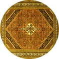 thumbnail image 1 of Ahgly Company Machine Washable Indoor Round Persian Yellow Traditional Area Rugs, 8' Round, 1 of 4