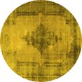 thumbnail image 1 of Ahgly Company Machine Washable Indoor Round Persian Yellow Traditional Area Rugs, 8' Round, 1 of 4