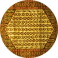 thumbnail image 1 of Ahgly Company Machine Washable Indoor Round Persian Yellow Traditional Area Rugs, 8' Round, 1 of 4
