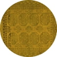 thumbnail image 1 of Ahgly Company Machine Washable Indoor Round Persian Yellow Traditional Area Rugs, 8' Round, 1 of 4