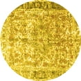 thumbnail image 1 of Ahgly Company Machine Washable Indoor Round Persian Yellow Traditional Area Rugs, 8' Round, 1 of 4