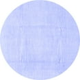 thumbnail image 1 of Ahgly Company Machine Washable Indoor Round Solid Blue Modern Area Rugs, 3' Round, 1 of 4