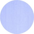 thumbnail image 1 of Ahgly Company Machine Washable Indoor Round Solid Blue Modern Area Rugs, 3' Round, 1 of 4