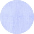 thumbnail image 1 of Ahgly Company Machine Washable Indoor Round Solid Blue Modern Area Rugs, 5' Round, 1 of 4