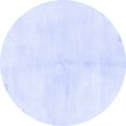 thumbnail image 1 of Ahgly Company Machine Washable Indoor Round Solid Blue Modern Area Rugs, 5' Round, 1 of 4