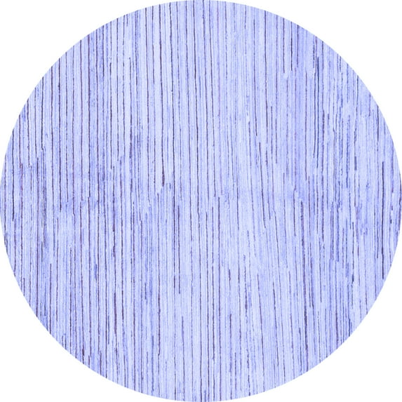 Ahgly Company Machine Washable Indoor Round Solid Blue Modern Area Rugs, 6' Round