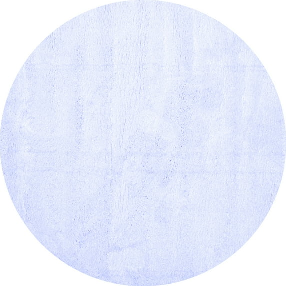 Ahgly Company Machine Washable Indoor Round Solid Blue Modern Area Rugs, 7' Round