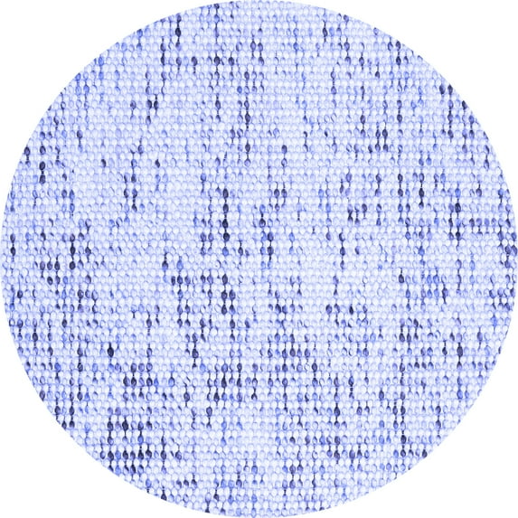 Ahgly Company Machine Washable Indoor Round Solid Blue Modern Area Rugs, 7' Round