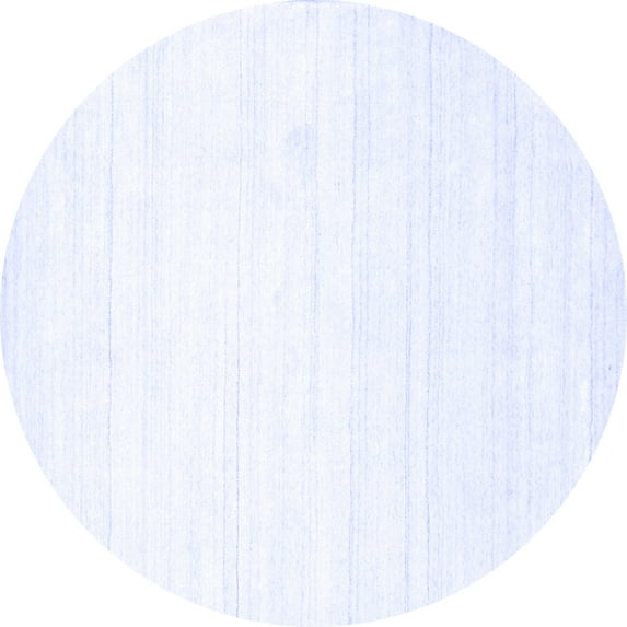 Ahgly Company Machine Washable Indoor Round Solid Blue Modern Area Rugs, 8' Round
