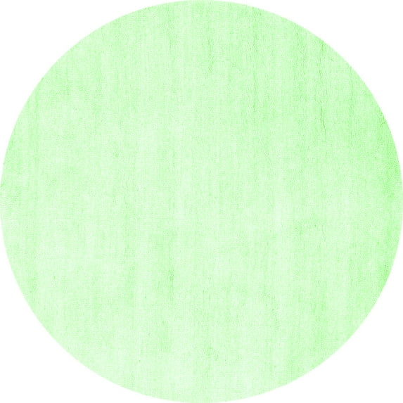 Ahgly Company Machine Washable Indoor Round Solid Green Modern Area Rugs, 3' Round