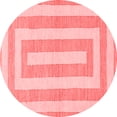 thumbnail image 1 of Ahgly Company Machine Washable Indoor Round Solid Red Modern Area Rugs, 3' Round, 1 of 4