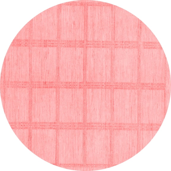 Ahgly Company Machine Washable Indoor Round Solid Red Modern Area Rugs, 3' Round