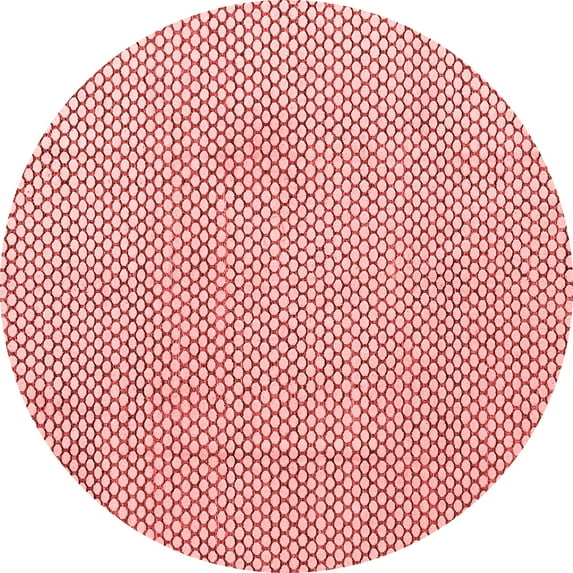 Ahgly Company Machine Washable Indoor Round Solid Red Modern Area Rugs, 3' Round